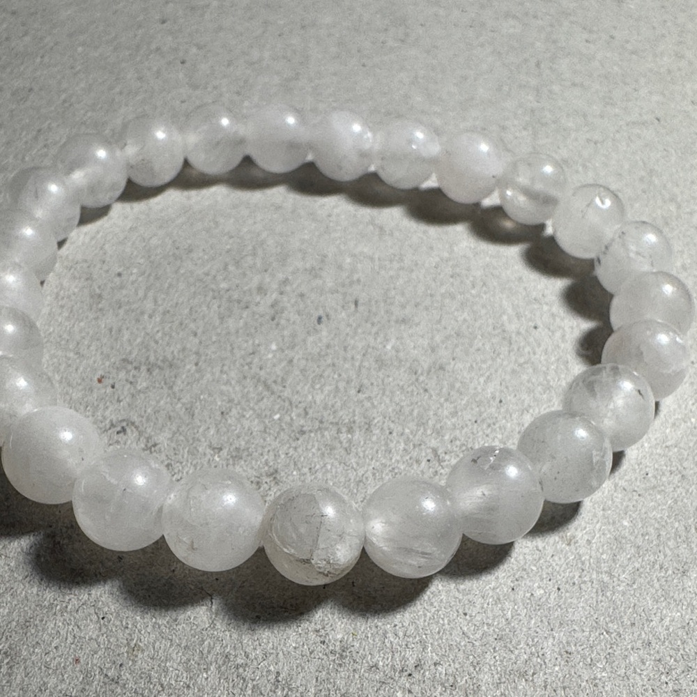 Elegant White 8mm Selenic  Bracelet - Picture 3 of 3